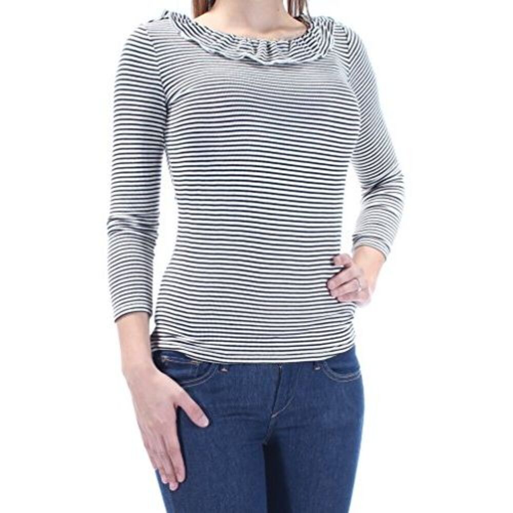 Maison Jules Striped Ruffled Top - Picture 2 of 2